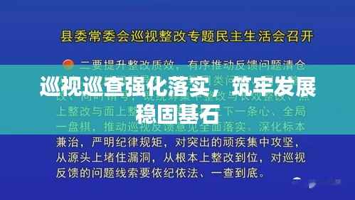 巡视巡查强化落实,筑牢发展稳固基石